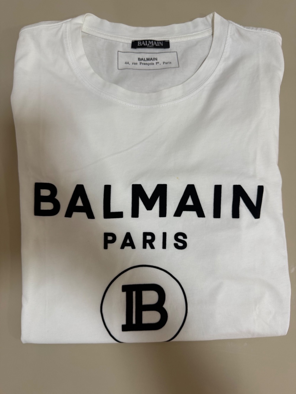 Camiseta Balmain Logo Paris B White — XG, Novo