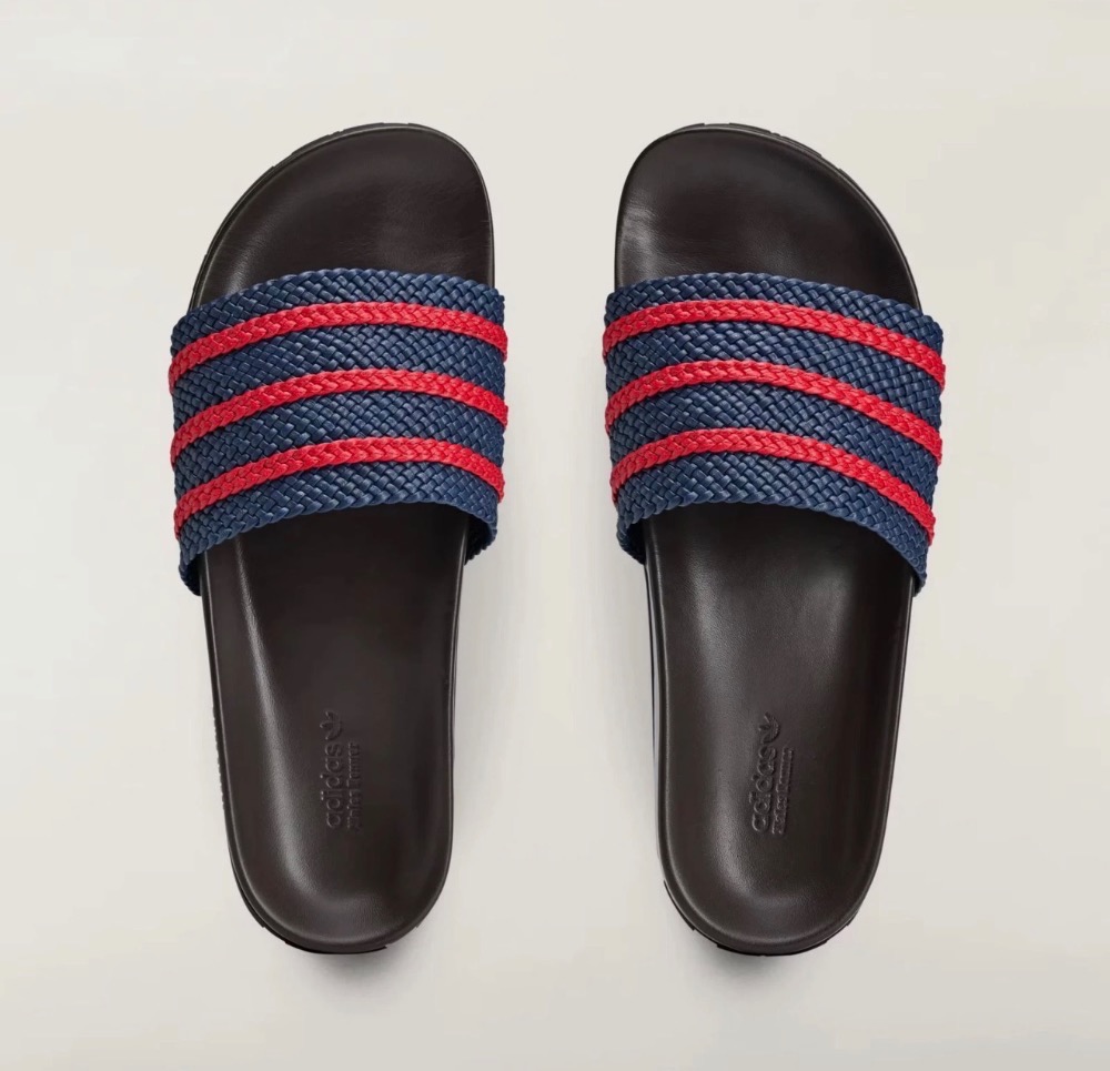 Wales Bonner x adidas Adilette Night Indigo Better Scarlet Dark Brown