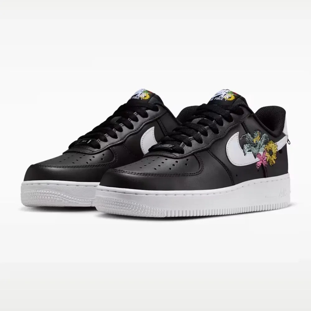 Nike Air Force 1 Low All Flowers Black Metallic Gold White — 34, Novo
