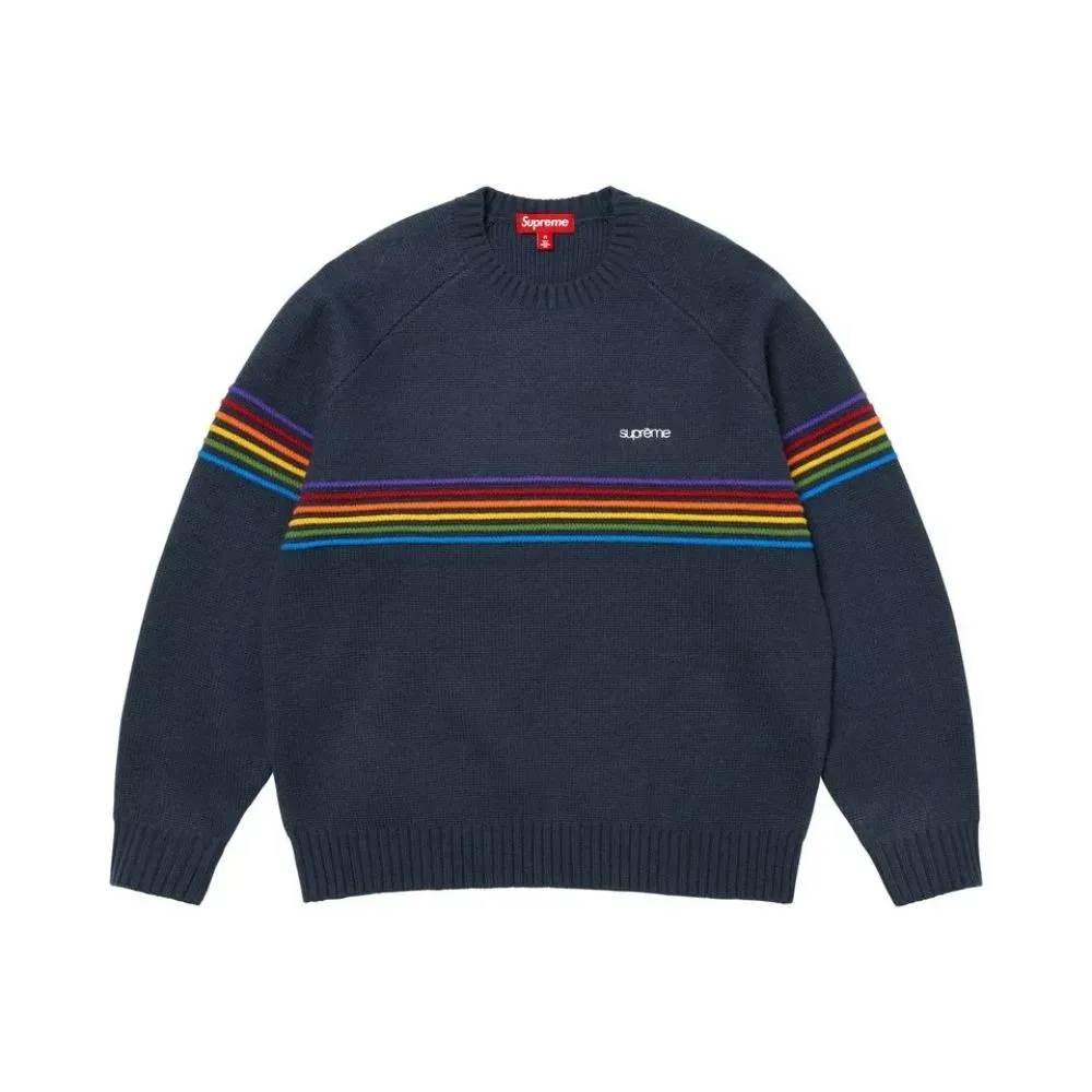 Suéter Supreme Raised Stripe Navy SS26-W1 - Droper