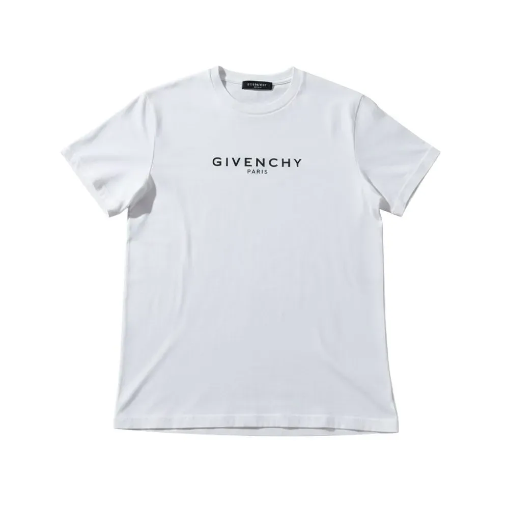 Camiseta Givenchy Paris Logo Distressed White - Droper