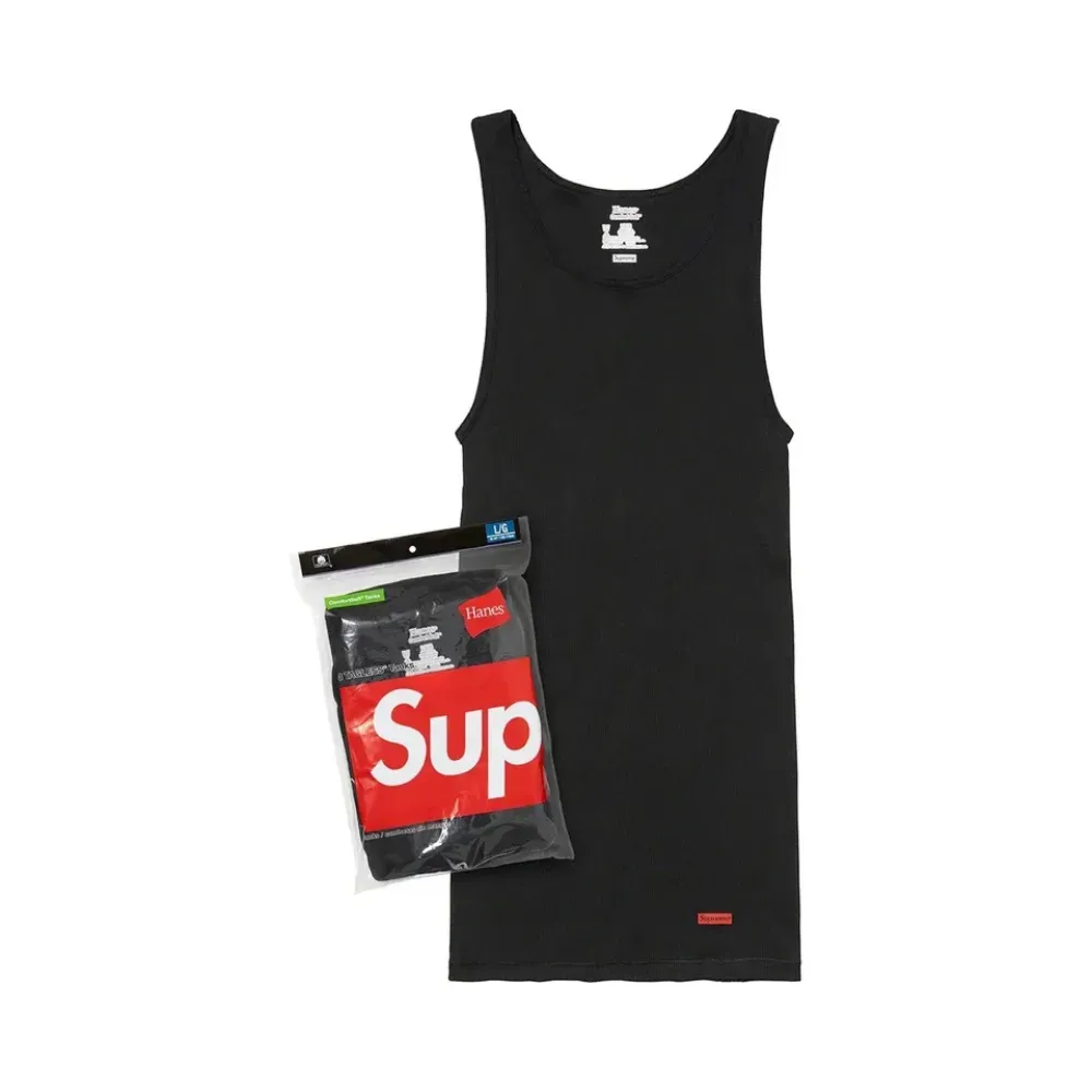 Hanes x Supreme Regata Tagless Black (3 Pack) SS26-W1 - Droper