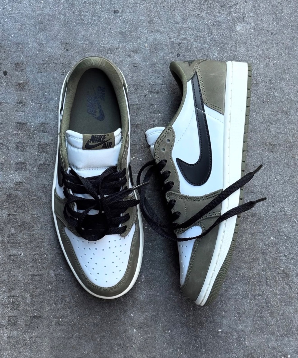 Air Jordan 1 Low OG Medium Olive — 37, Novo