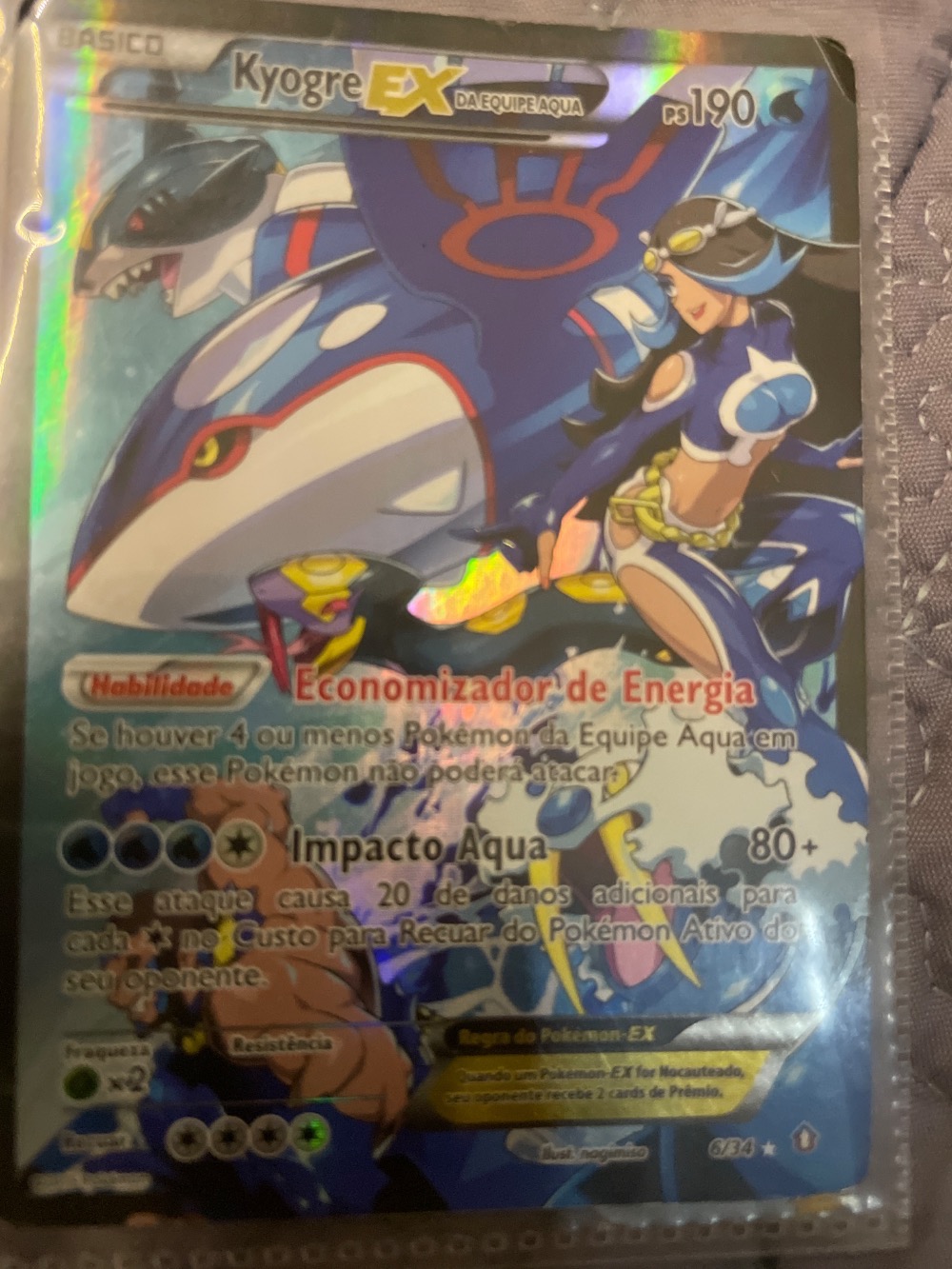 Kyogre-EX da Equipe Aqua (6/34) Crise Dupla Pokémon TCG