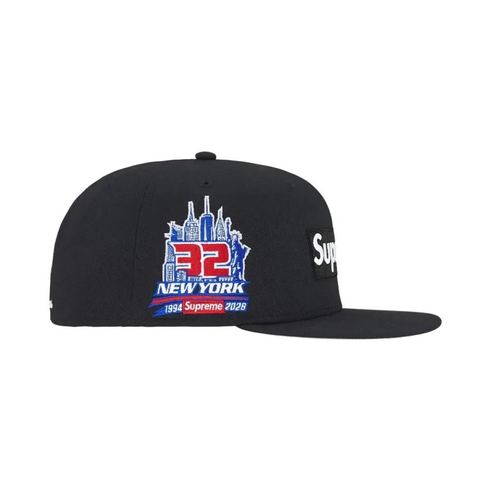 New Era x Supreme Boné Shop Box Logo New York Black SS26-W1 - Droper