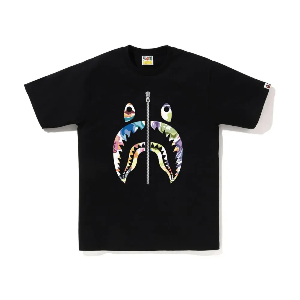 Camiseta Bape Art Camo Shark Black - Droper