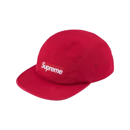 帽子 Supreme Washed Chino Twill Camp Cap 22aw Boné Supreme Washed Chino Twill Camp Red SS26-W1 - Droper