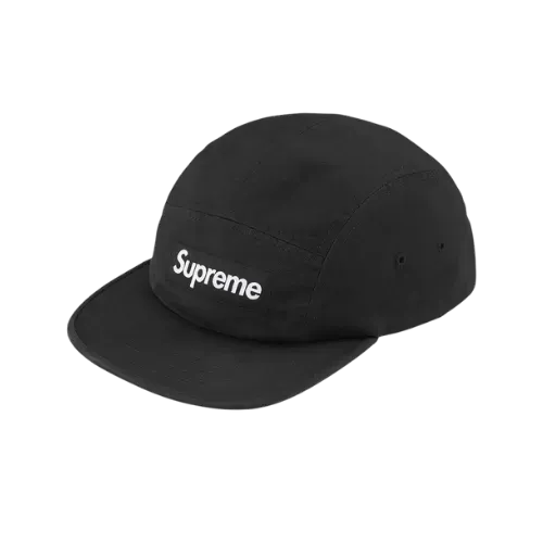 新品 Supreme Washed Chino Twill Camp Cap 黒 Boné Supreme Washed Chino Twill Camp Black SS26-W1 - Droper