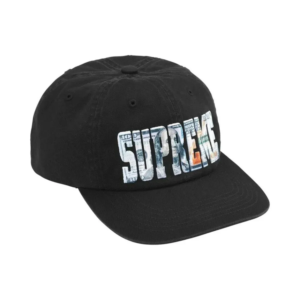 Boné Supreme Embroidered Money Logo 6-Panel Black SS26-W1 - Droper