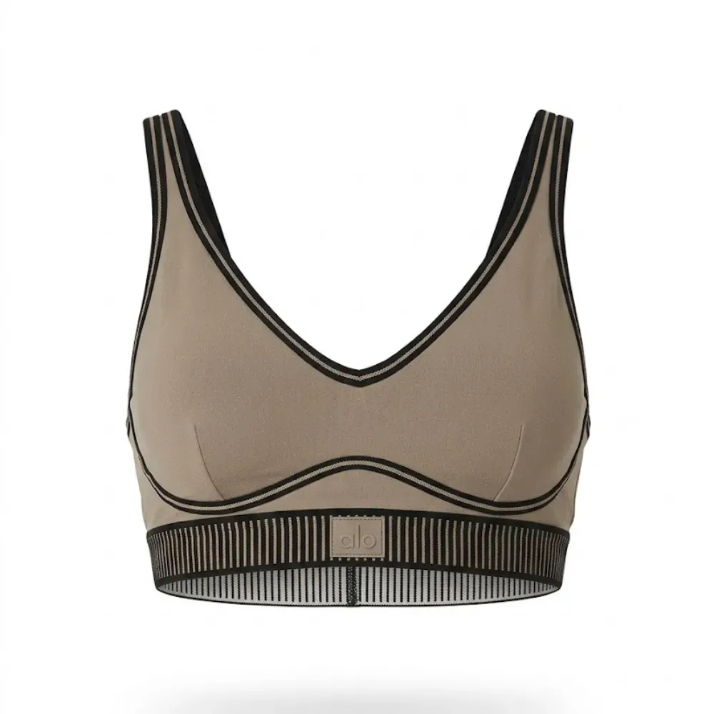 Top Alo Yoga Airlift Line Up Gravel Bege - Droper