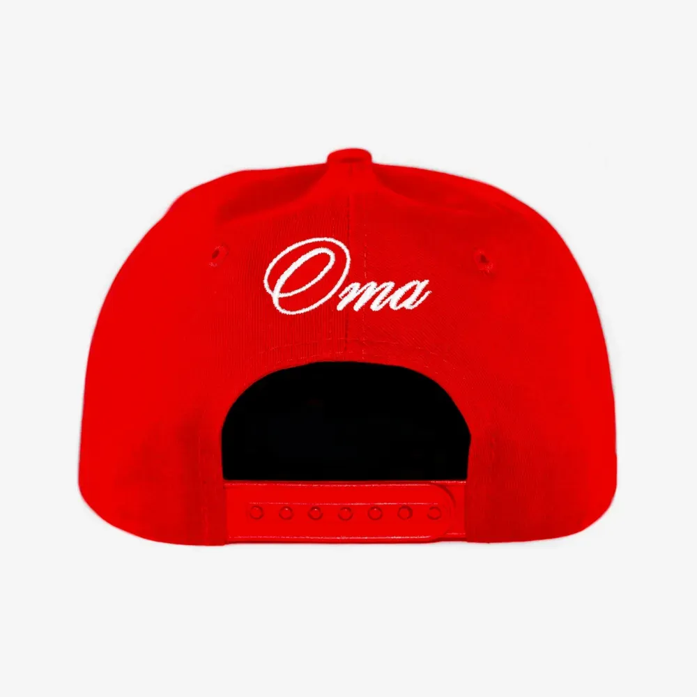 Boné oMA Studios Atlanta Script Hat Red - Droper