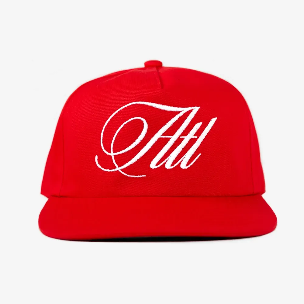 Boné oMA Studios Atlanta Script Hat Red - Droper