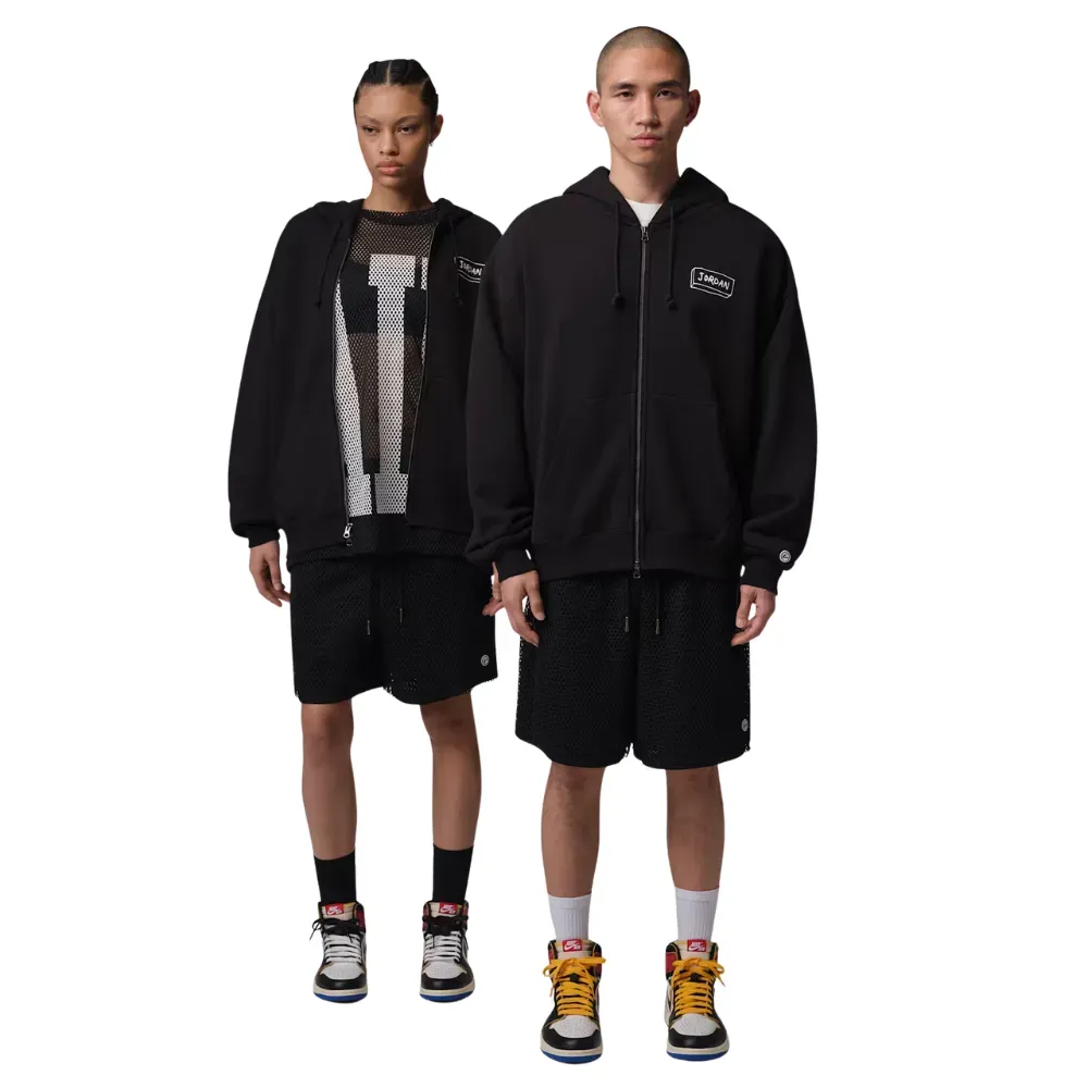 Union LA x Fragment x Air Jordan Moletom Triple Logo Zip Up Black