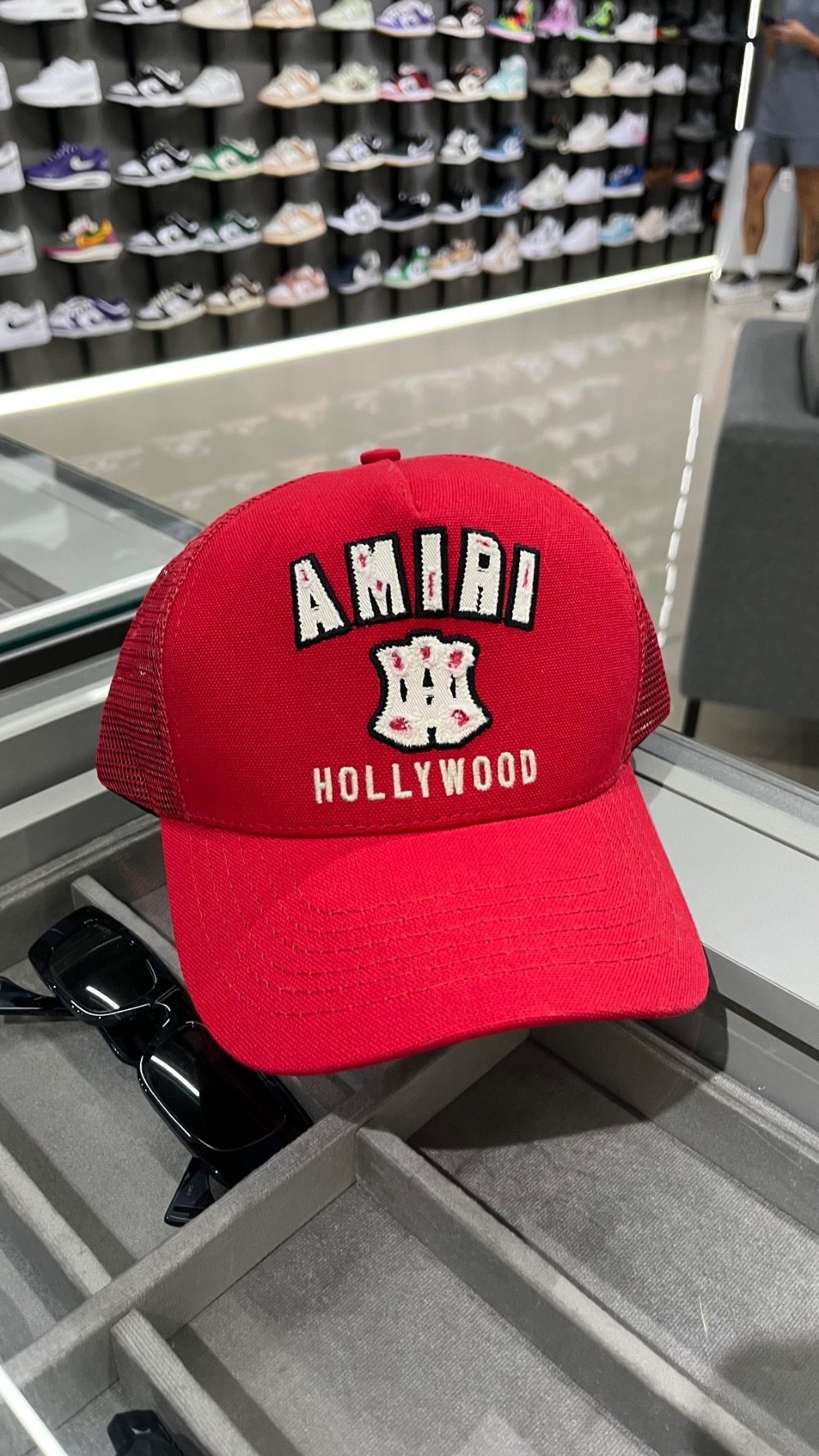 Boné Amiri MA Hollywood Appliquéd Baseball Red — Único, Novo