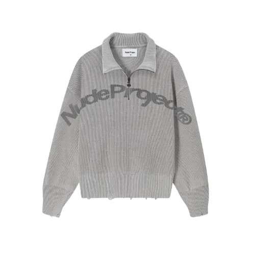 Suéter Nude Project Beast Quarter-Zip Knit Grey