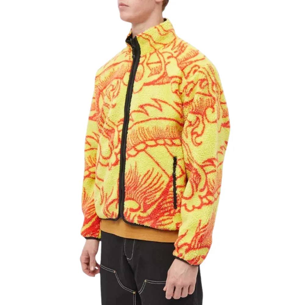 Jaqueta Stussy Reversible Dragon Sherpa Yellow - Droper