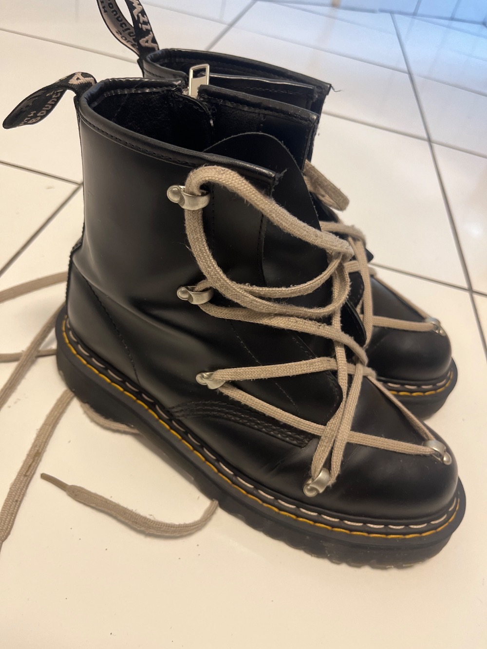 Rick Owens x Dr. Martens Bota 1460 Bex Laced Ankle Black