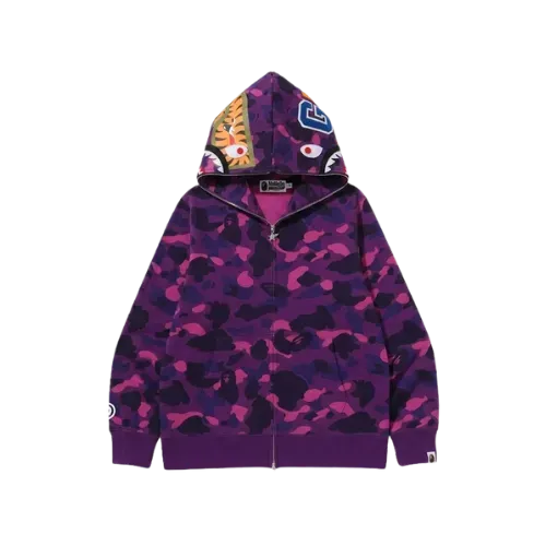 Moletom Bape Color Camo Shark Zip Full Purple