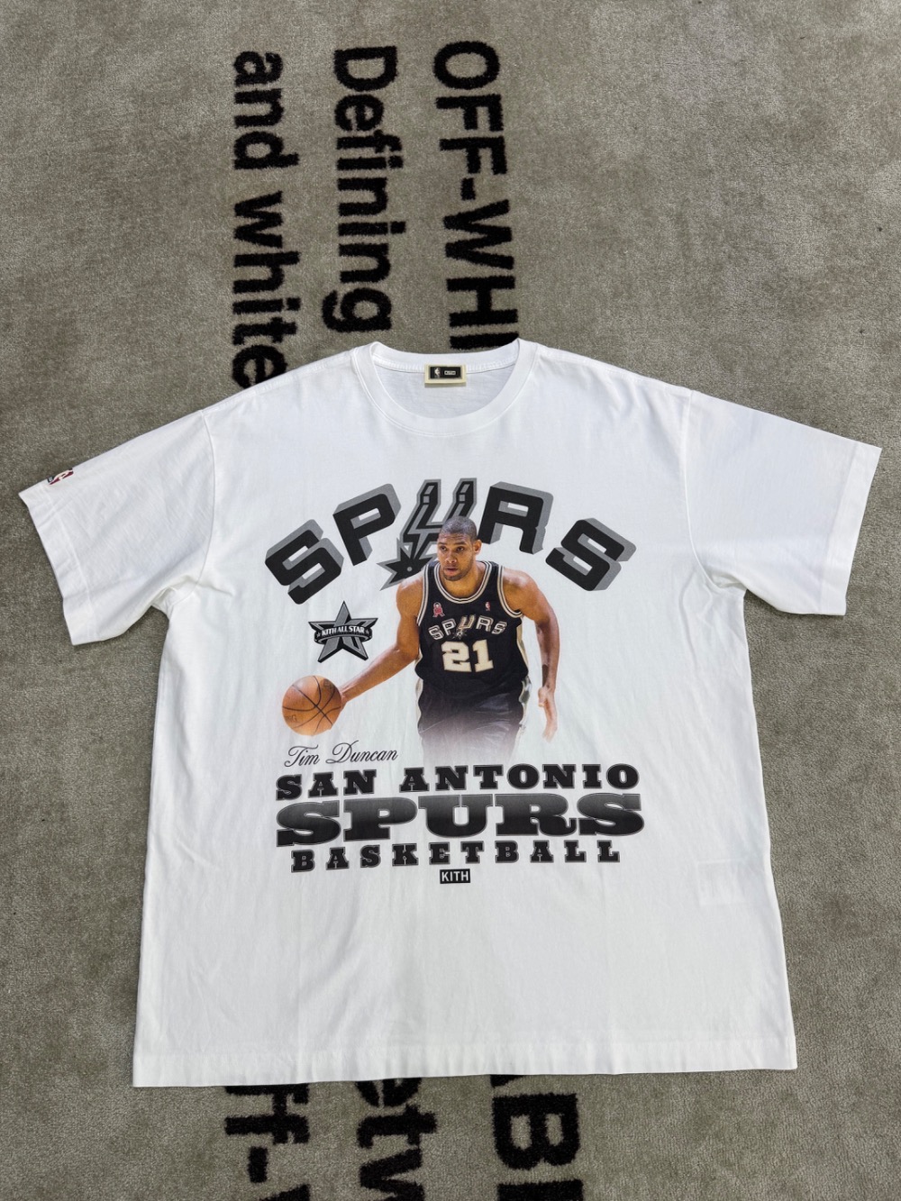 NBA x Kith Camiseta All-Star San Antonio Spurs Tim Duncan Vintage White — G, Novo