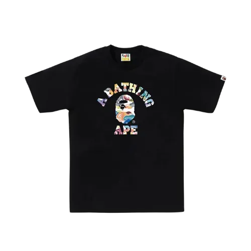 Camiseta Bape Classic Art Camo College Logo Black