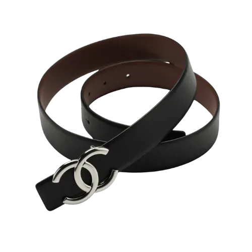 Cinto Chanel Calfskin CC Reversible Black Red