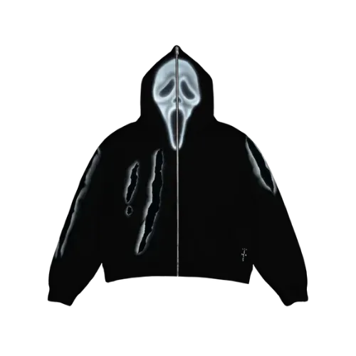 Scream x Cactus Jack x Don Toliver Moletom Full Zip Slasher Black