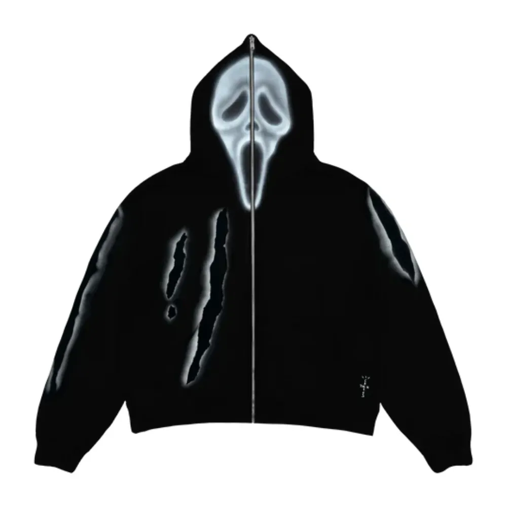 Scream x Cactus Jack x Don Toliver Moletom Full Zip Slasher Black