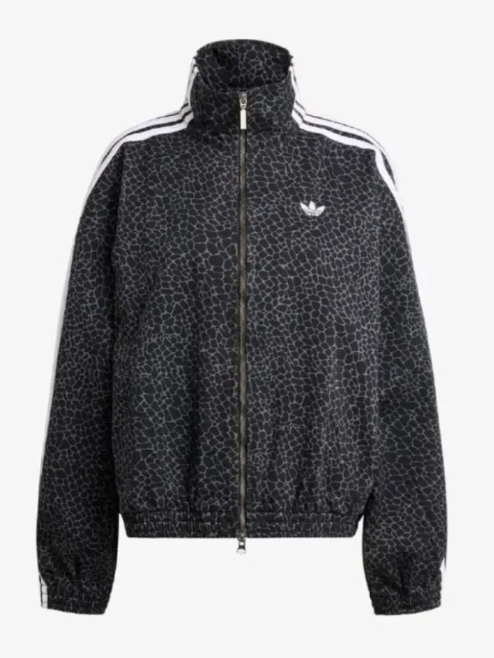 Jaqueta Adidas Jeans Oversized Firebird AOP Black — PP / P / M / G, Novo