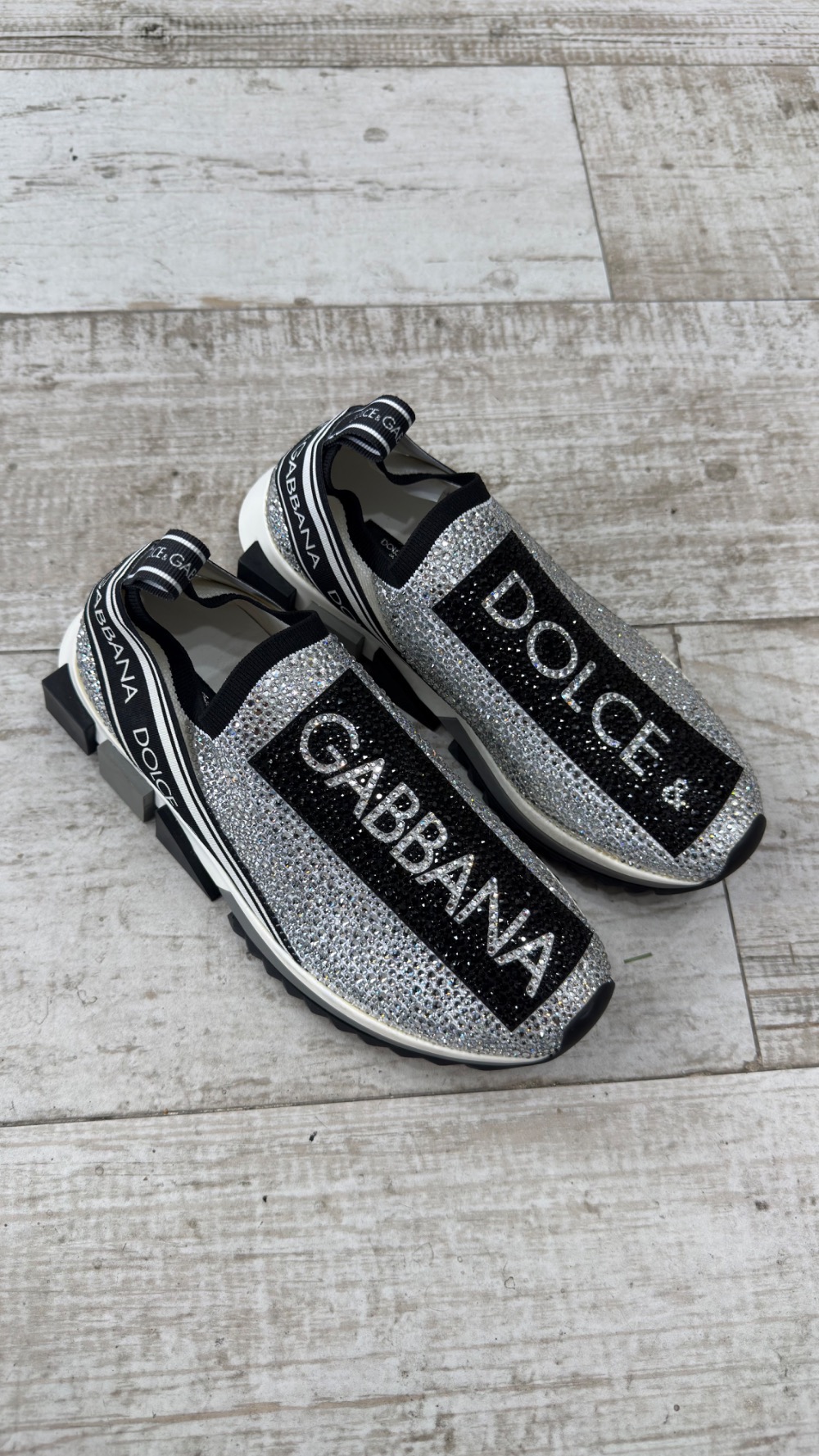 Dolce & Gabbana Sorrento Crystal Embellished Slip-On — 37, Novo