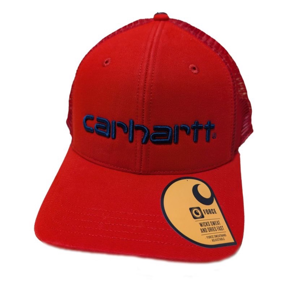 Boné Carhartt Canvas Mesh Back Logo Vermelho Novo