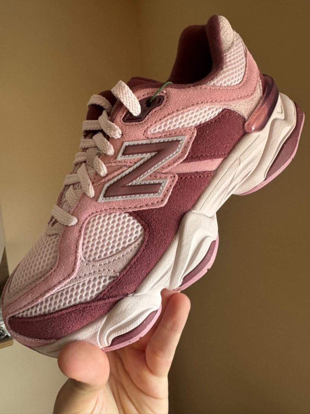 New Balance 9060 GS Pink Granite Washed Burgundy — 35, Novo