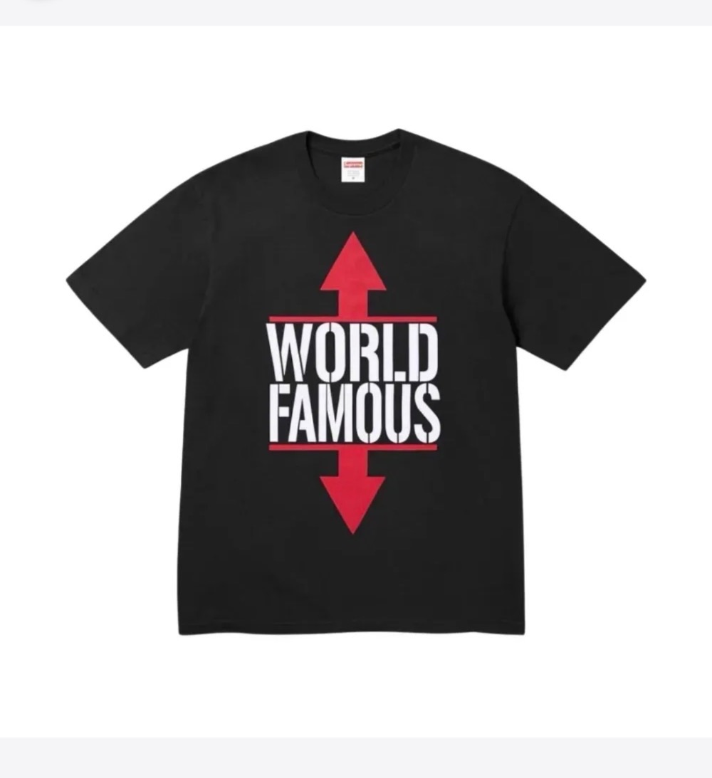 Camiseta Supreme World Famous Black SS26-W1 — XG, Novo