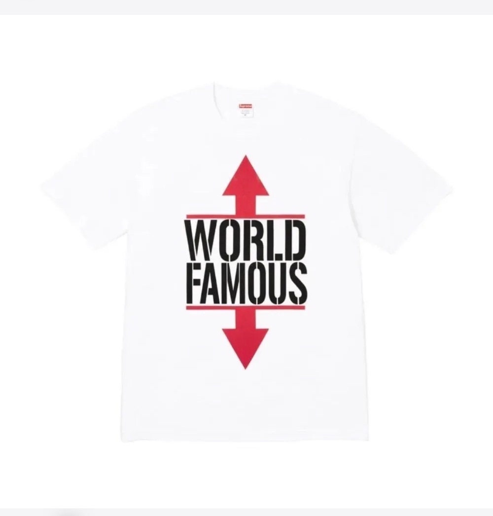 Camiseta Supreme World Famous White SS26-W1 — XG, Novo