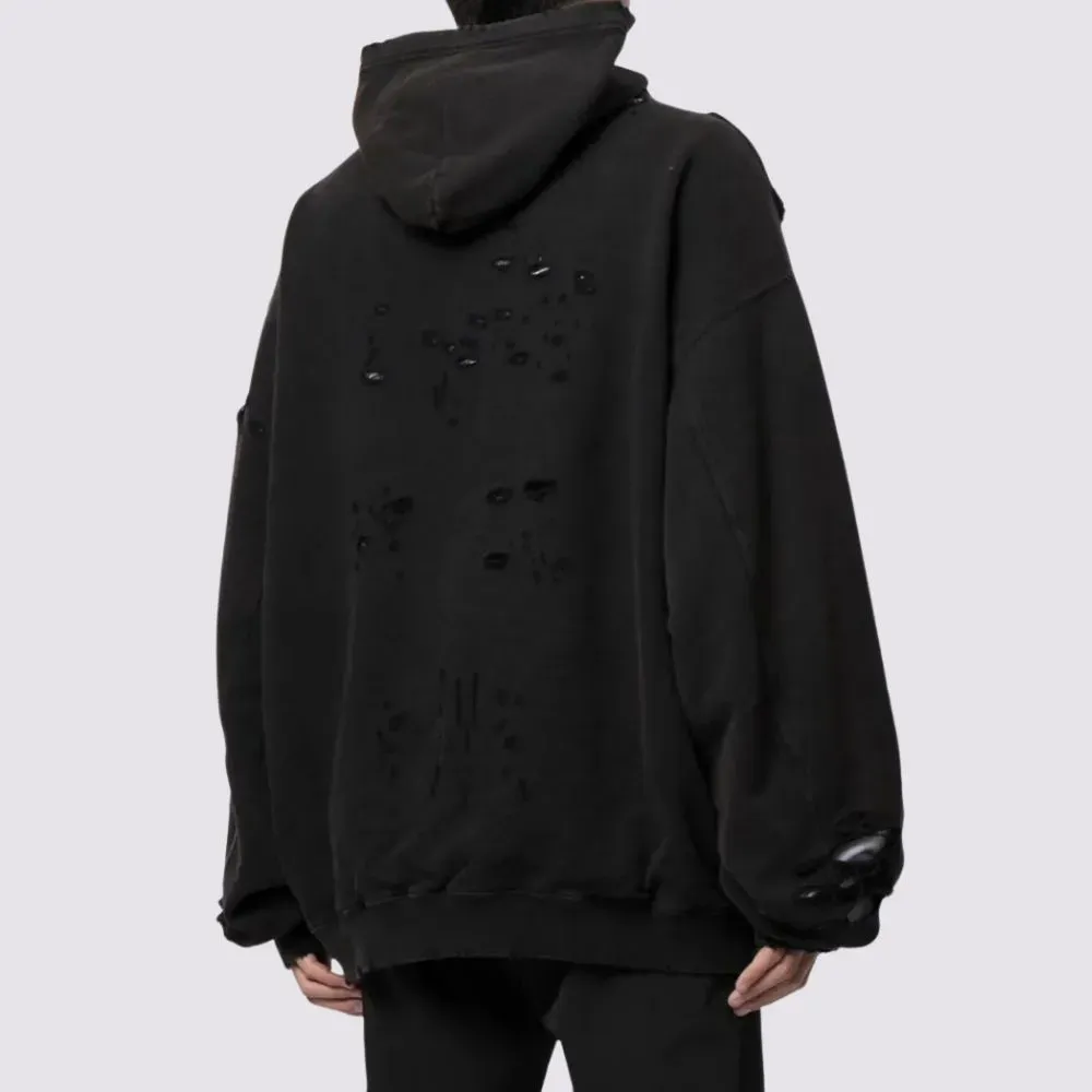 Moletom Balenciaga Ripped Oversize Logo Black - Droper