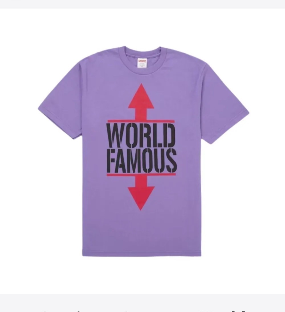 Camiseta Supreme World Famous Purple SS26-W1 — XG, Novo