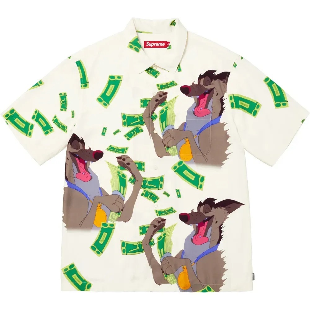 Camisa Supreme All Dogs Go To Heaven S/S White FW25-W11 — G / XG, Novo
