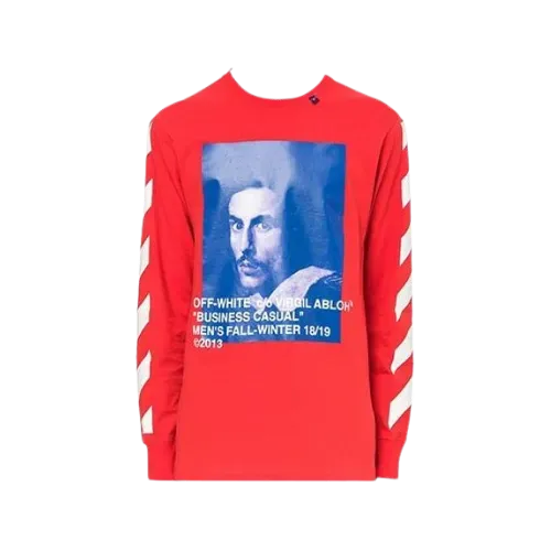 Camiseta Off-White Bernini Diagonal Stripe Caravaggio Red