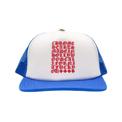 Boné Chrome Hearts Eye Chart Trucker Red Blue