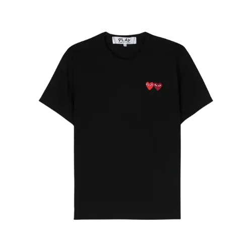 Camiseta Comme des Garçons Play Double Heart Black