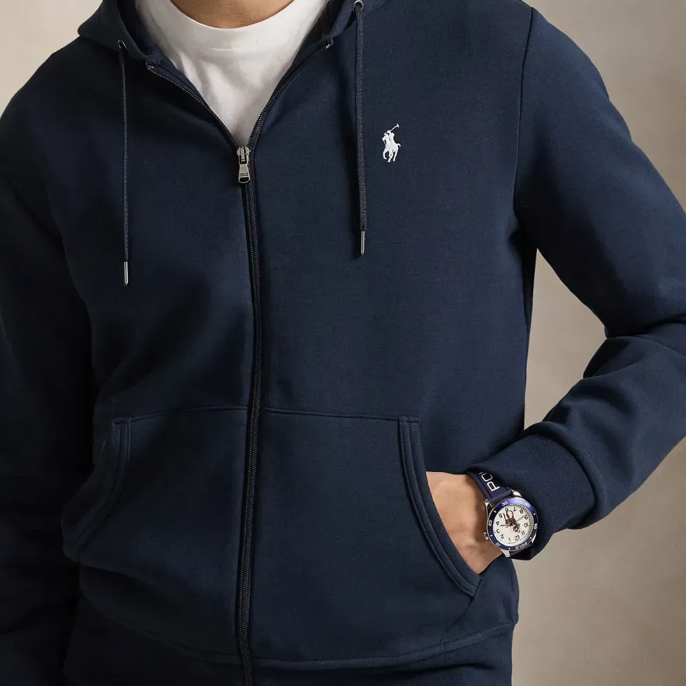 Moletom Ralph Lauren Double-Knit Full-Zip Aviator Navy - Droper