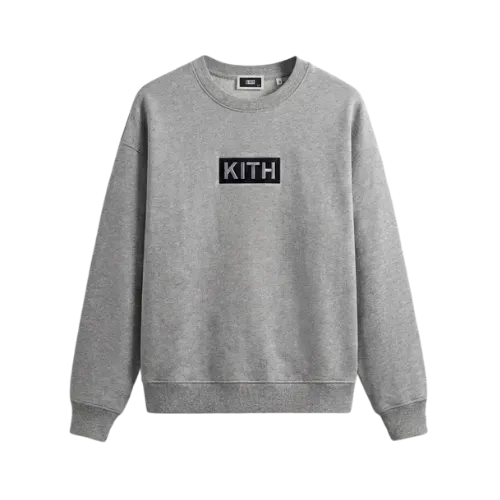 Camiseta Manga Longa Kith Classic Logo Heather Grey Black