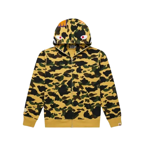 Jaqueta Bape 1st Camo Shark Full Zip Yellow