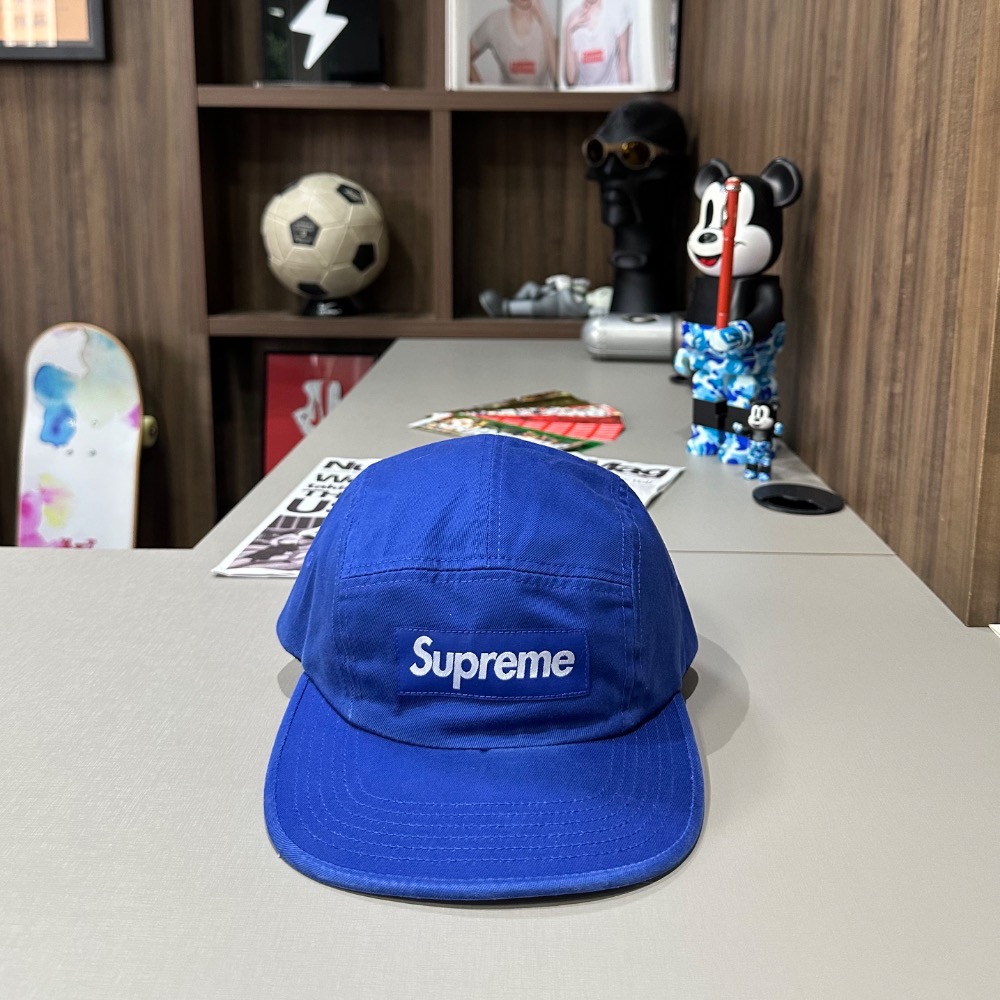 Boné Supreme Washed Chino Twill Camp Royal SS26-W1 — Único, Novo