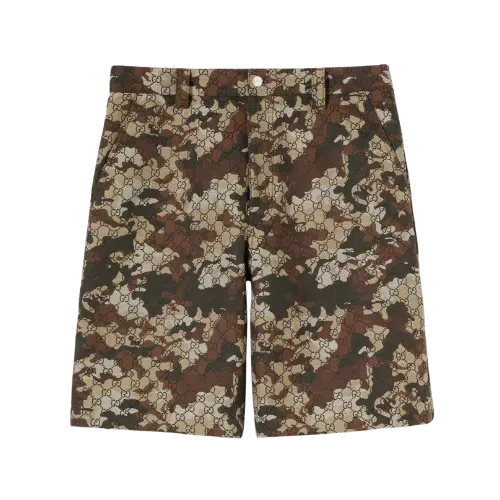 Shorts Gucci Marbled Jacquard Trousers Brown
