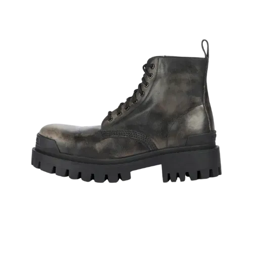 Bota Balenciaga Strike Ankle Leather Black