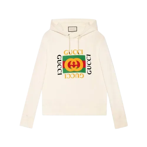 Moletom Gucci Vintage Double Ring Logo Printed Off White