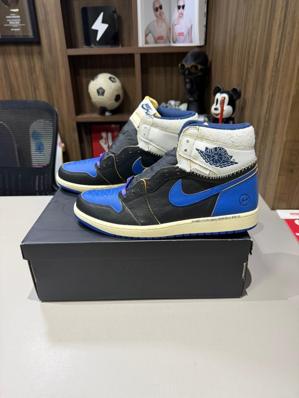 Union LA x Fragment x Air Jordan 1 Retro High Sport Royal — 39, Novo