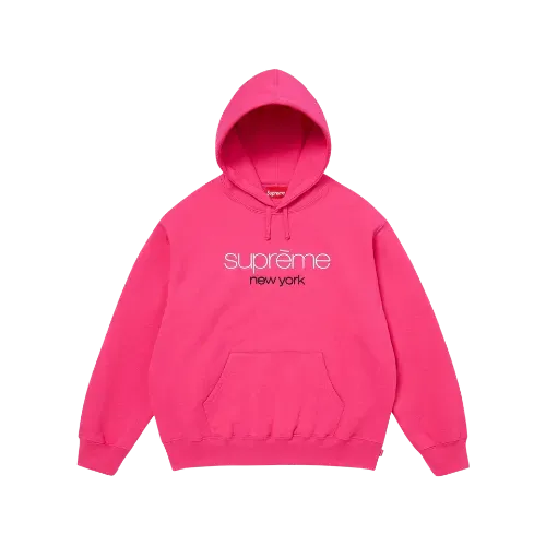 Moletom Supreme Classic Logo Hooded Bright Fuchsia SS26-W3 - Droper