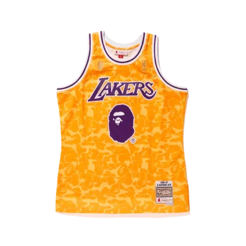 Mitchell & Ness x BAPE Regata Swingman Jersey Los Angeles Lakers Yellow