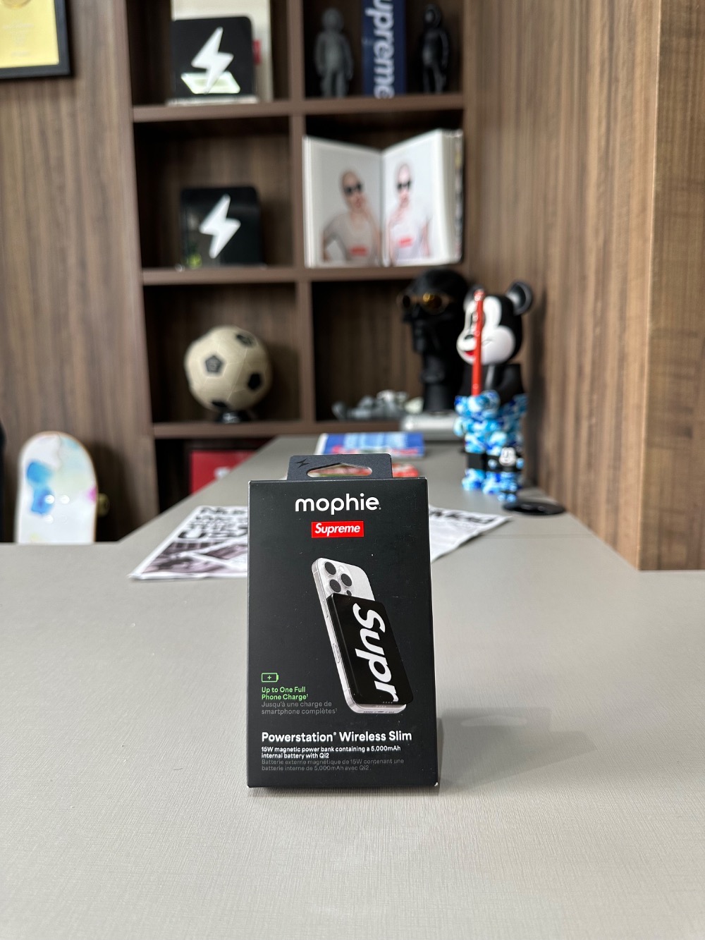 Mophie x Supreme Power Bank Qi2 Powerstation Black SS26-W1 — Único, Novo